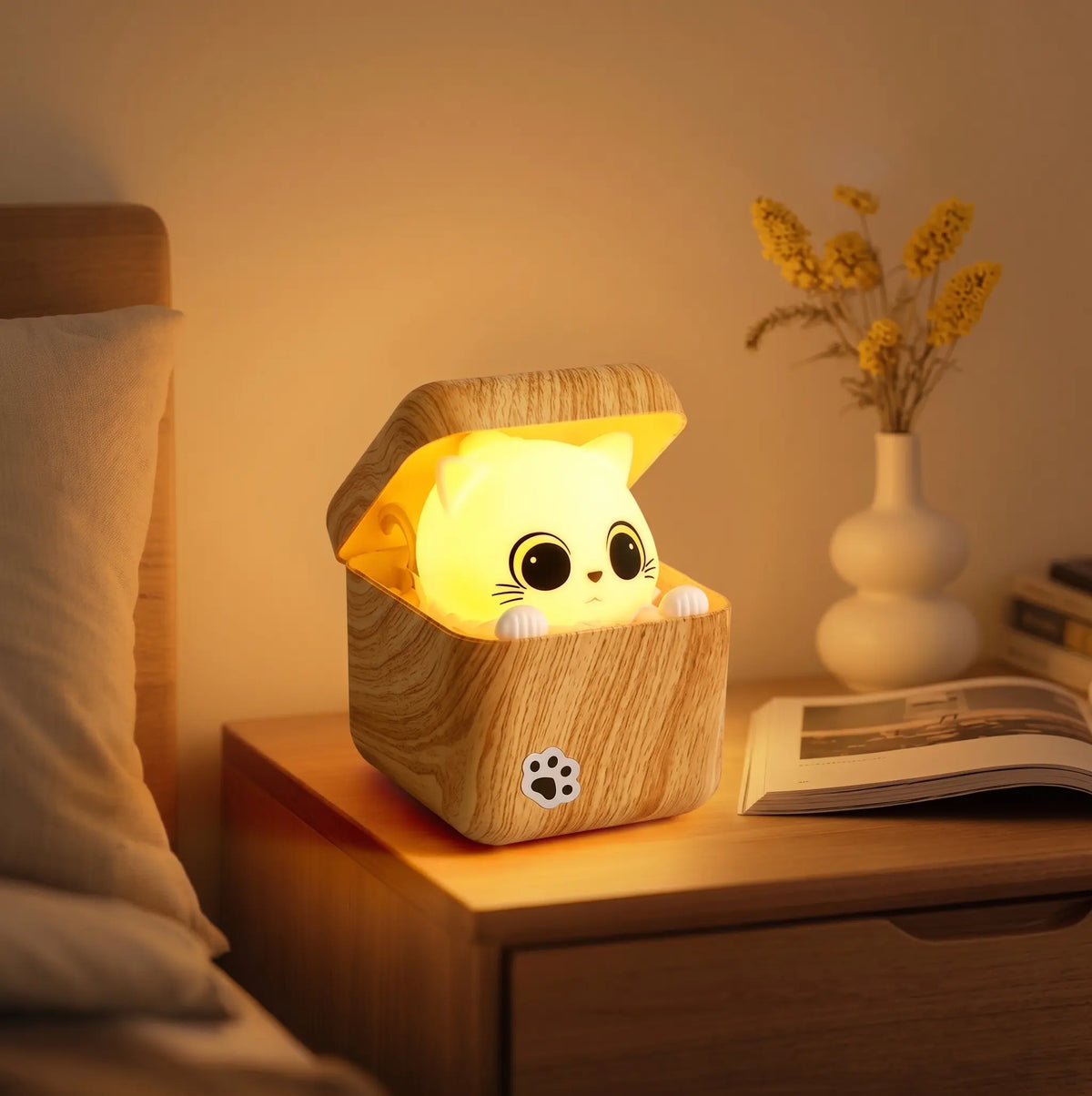 Voice Controlled Hidden Kitten Night Lamp